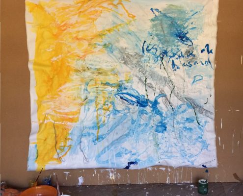 les oiseaux de hasard Mixed Media on Canvas Sigrid Gloerfelt From Morocco to Venice 2017